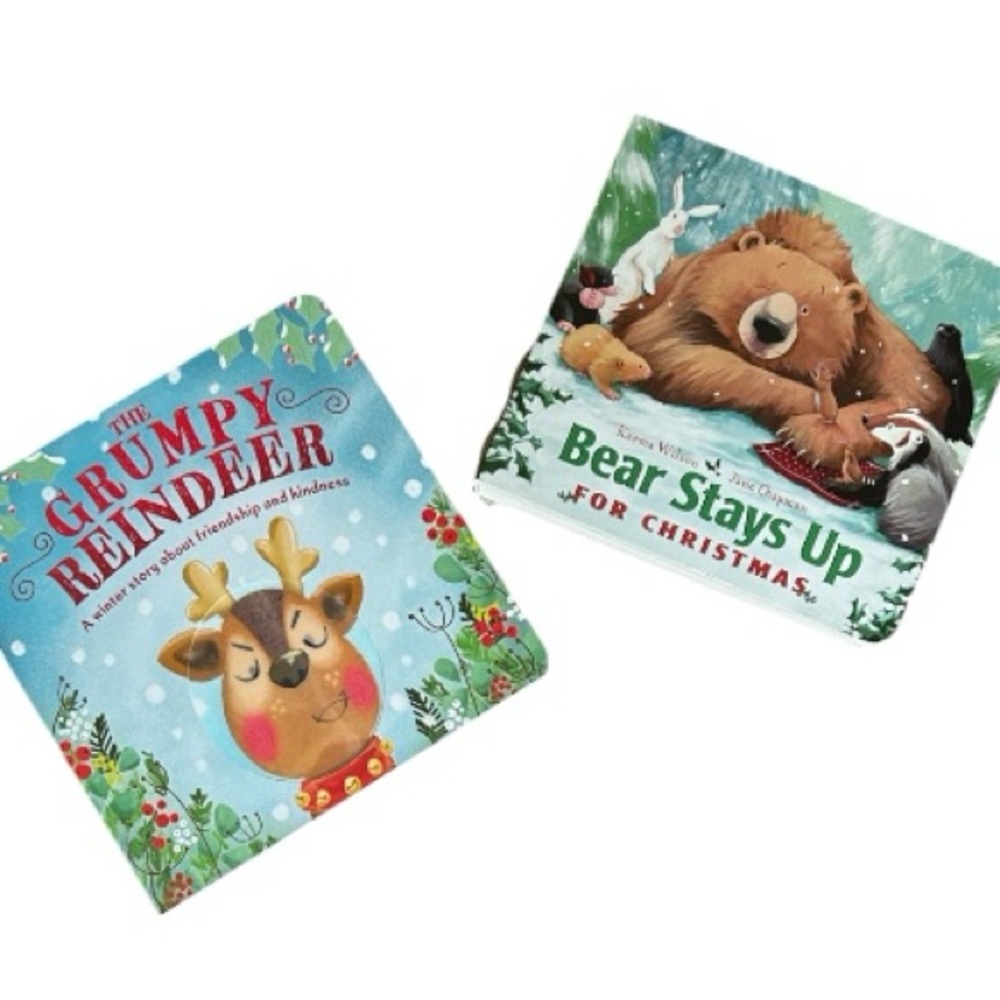 2 Christmas Books for Kids The Grumpy Reindeer & Bear Stays Up for Christmas New